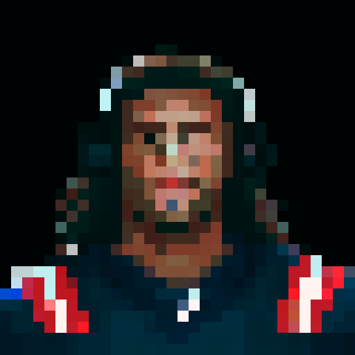 nfl football player, profile view, forward-facing, wearing jersey, no helmet, game icon style, 32x32 pixel art, sRGB, skillful expression, close-up portrait