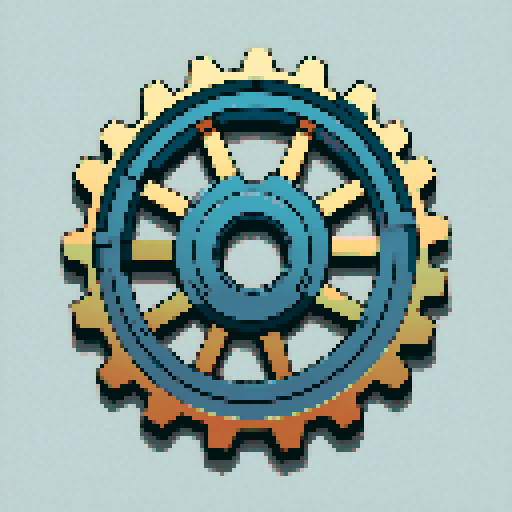 two metallic grinding gears, interlocked teeth, 
