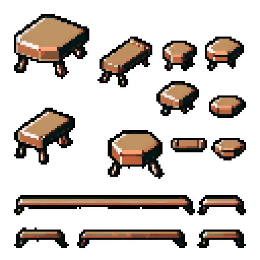 I want a horizontally wide copper platform. I want this object usable an asset in a videogame, meaning only one object per image, outlined with a strong black stroke, on a solid-color background. 