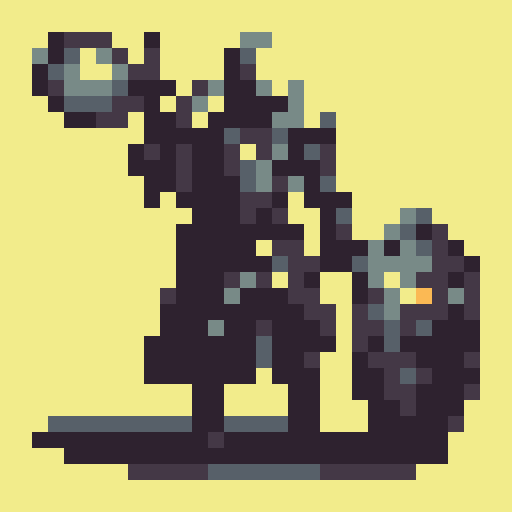 valiant knight, brown-haired, no helmet, wielding a sword and shield, shield embossed with a golden "V", oblique side view