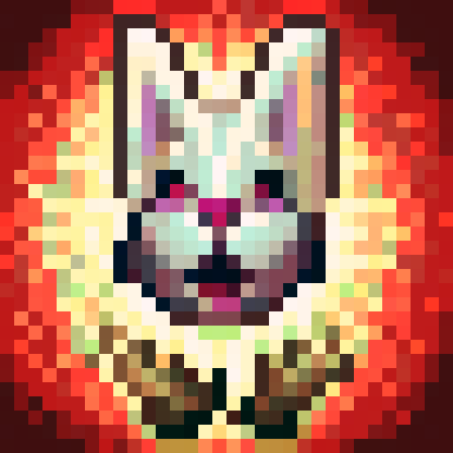 bunny, cute, fluffy, expressive eyes, vibrant colors, twitching nose, skill art, close up, portrait, game icon, 32x32 pixel art, sRGB