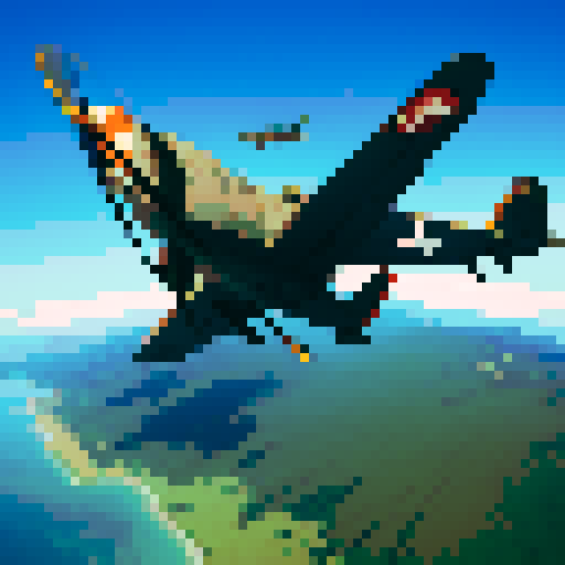 World War 2 bomber plane in the sky