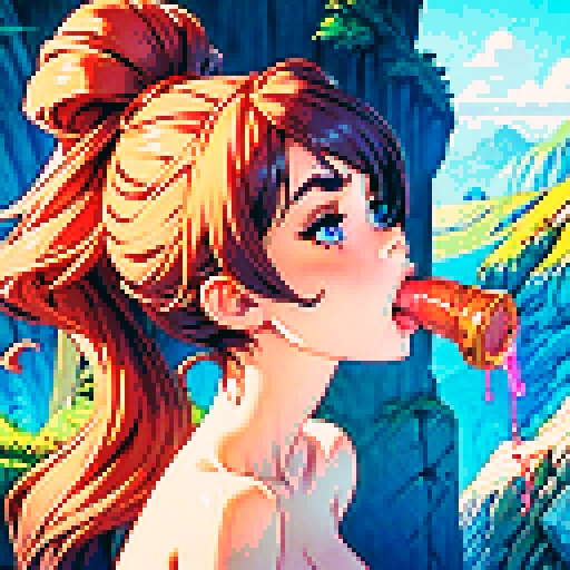 sexy naked woman giving blowjob