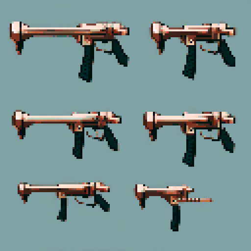 I want a copper structure reminiscent of a mounted weapon of some sort seen from a head on two dimensional perspective. The design should be relatively simple. I also want this object usable as an asset in a videogame, meaning only one object per image, outlined with a strong black stroke, on a solid-color background.