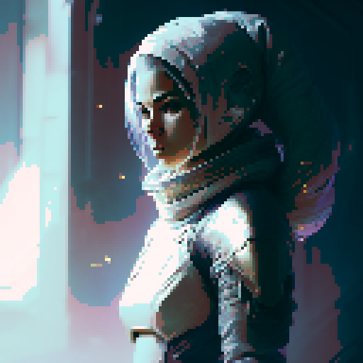 Female Thief, stealthy, slyly evading detection, with a thin frame, White skin, dressed in tight fit armor, in a fantasy RPG art style