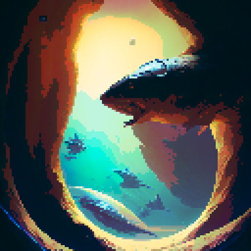 The tarot card the star in an aquatic style.