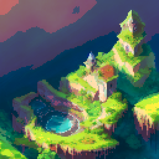 Majestic castle perched on a rocky cliff, surrounded by lush greenery and cascading waterfalls, with a vibrant sunset painting the sky in hues of gold and crimson, all captured in a landscape portrait style