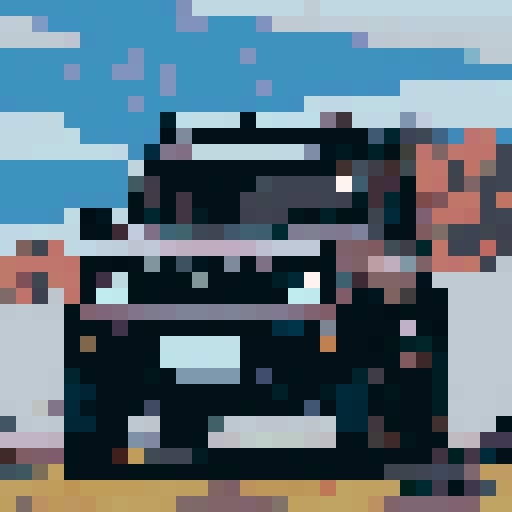 A back Suzuki Jimny in desert