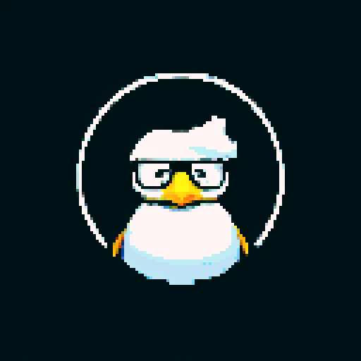penguin with thug sunglasses, black and white 