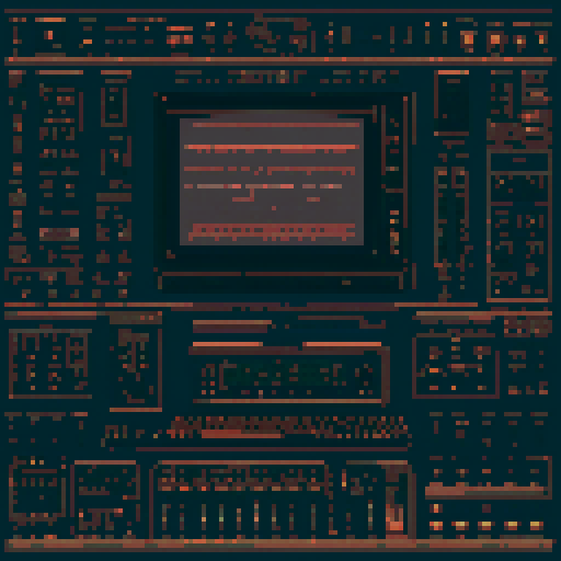 Make me a big rusty copper machine console/interface. I want the screen to take up 90% of the image.