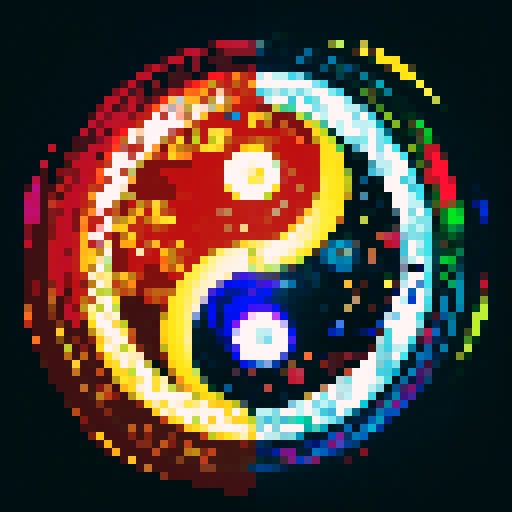 Create images with twinflames incorporated in the painting of yin and yang in middle and maybe gaia tree forming twinflames having their arms around yin and yang symbol?