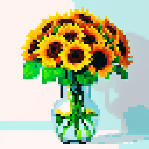 vase of sunflowers