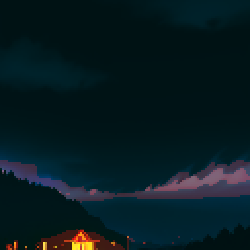 Pokemon, dark and cloudy night, dusky colors, pixel art, sRGB
