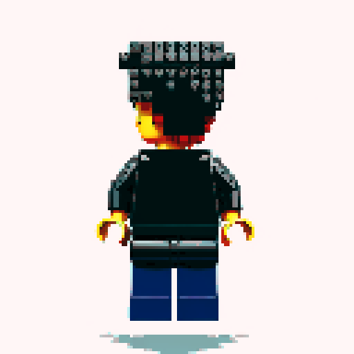 lego pixel, vibrant colors, blocky shapes, small plastic bricks, isometric perspective, retro video game, low resolution, 8-bit graphics, sharp edges, square grid, limited color palette, nostalgic feel, brick-built characters, iconic lego logo, digital recreation, detailed textures, crisp lines, simplified forms, nostalgic gaming vibes rainbow body