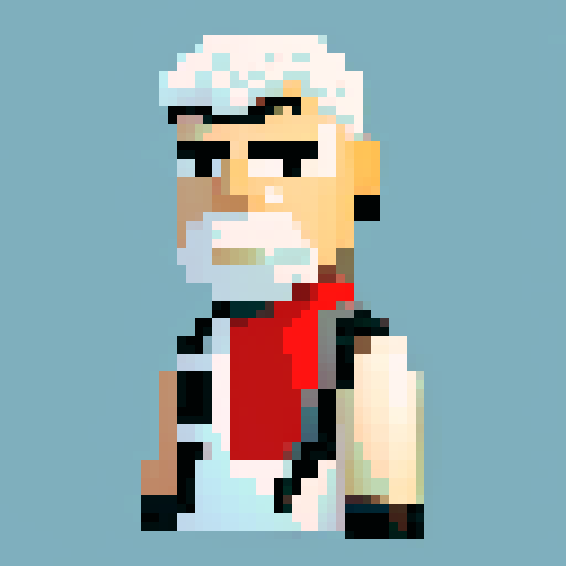 old man with black hair and a white shirt