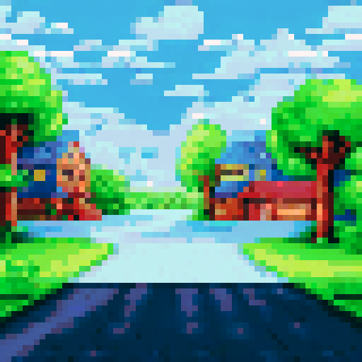 1980s suburban living room, dark, nightime, lights off, carpet, yellow moon lighting, blue and yellow color focus, 64x64, NES era, sRGB, pixel art, landscape background