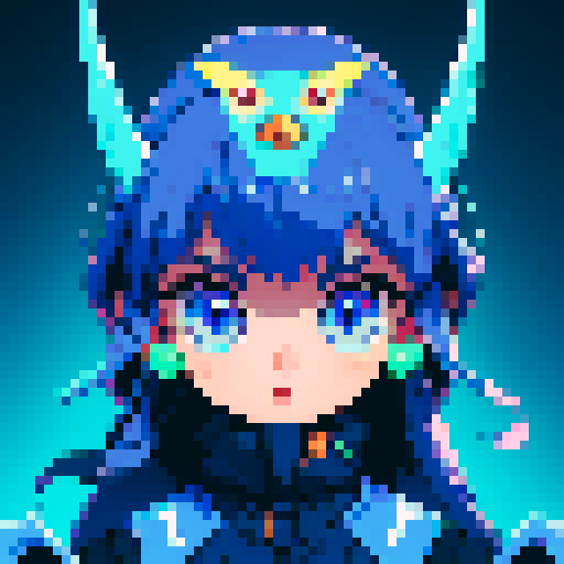 cyber baby owl with transparent background