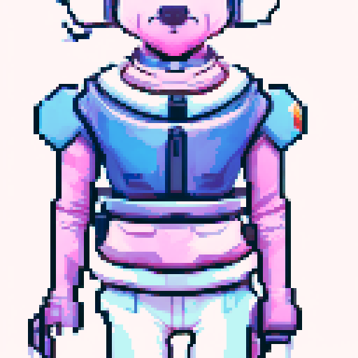 Cozy and sleepy character sprite, purple and blue shades, pixel art style, isometric view, sRGB