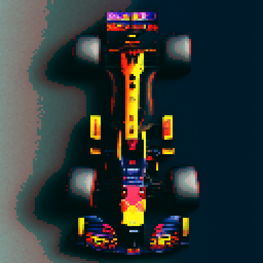 Formula 1 red bull car, full car in view, close up, driver in seat, blue sky background in Monaco