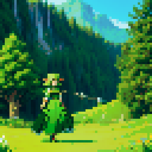 elf, girl, green dress