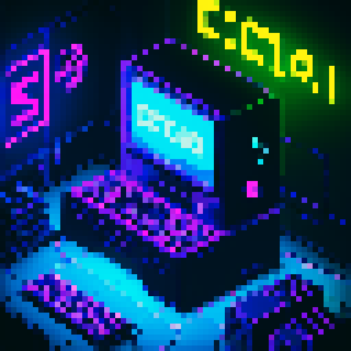 cute scorpion playing computer games in a cyberpunk room with cola and potato chips