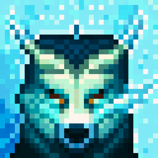 wolf avatar, portrait, glowing eyes