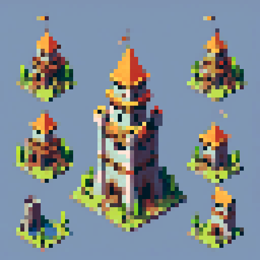 isometric, tower of mages, building in castle, medieval, inside, potions, book shelfs, building, table,block