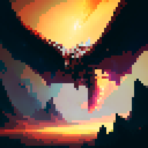 powerful, majestic, crimson dragon soaring through cosmic abyss, fiery breath illuminating starry galaxies, intricate scales glimmering with ethereal magic, ancient runes adorning its colossal wings, evoking a sense of epic fantasy RPG adventure