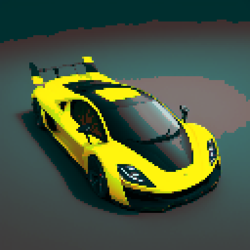 Generate an image of a yellow futuristic car without any background. The car should have a sleek, aerodynamic design with smooth, flowing lines and a cutting-edge aesthetic. It should feature advanced lighting elements and a glossy, high-tech finish. The design should exude innovation and speed, embodying the essence of a high-performance vehicle from the future.