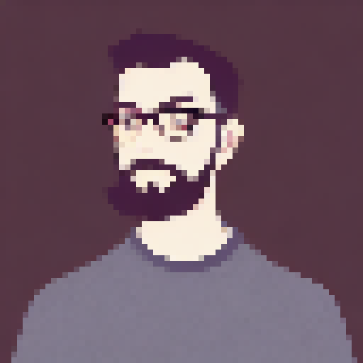 programmer man, brunette, bearded, with glasses, turkish man, profile picture