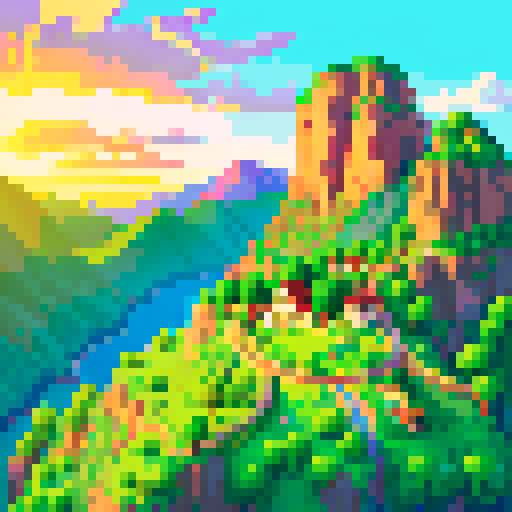 Beautiful scenery with mountains . A lot of greenery. Sunrise 