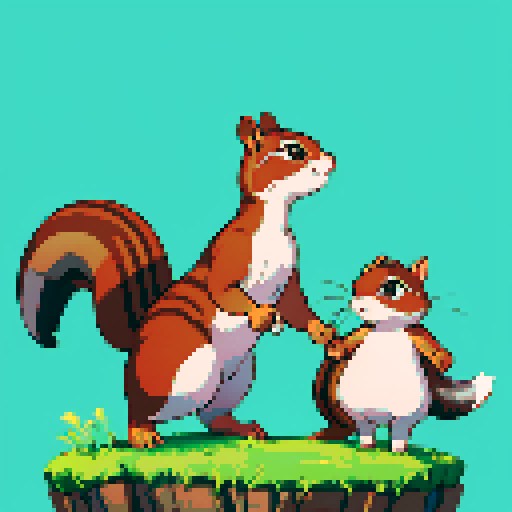 squirrel standing sideways against a clear single color background