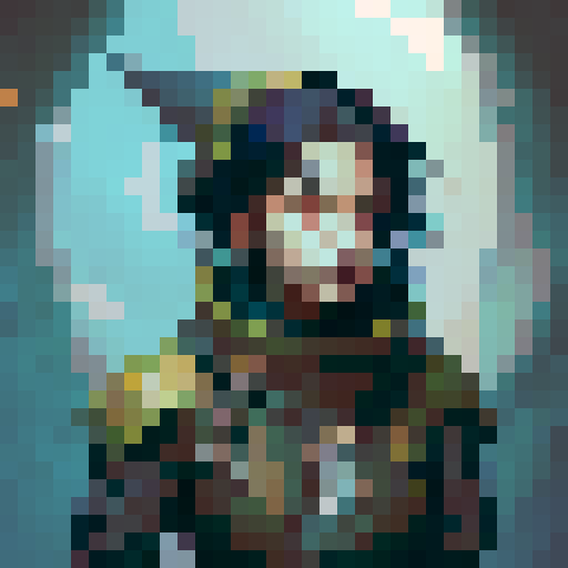 Main character young witch. Overhead fantasy rpg character sprite. Facing south. 