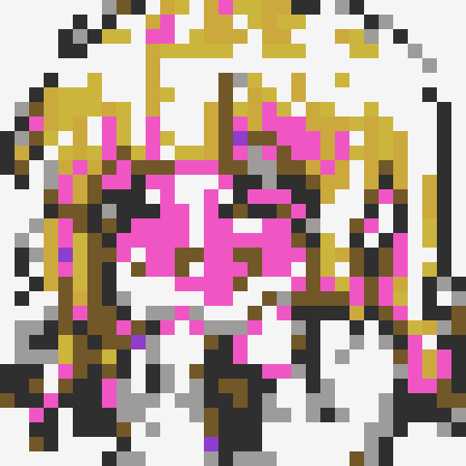 shy anime girl with rosy cheeks, blushing and surrounded by delicate, pixelated cherry blossoms