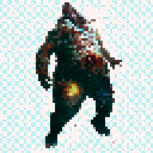 fat deformed zombie walking to attack