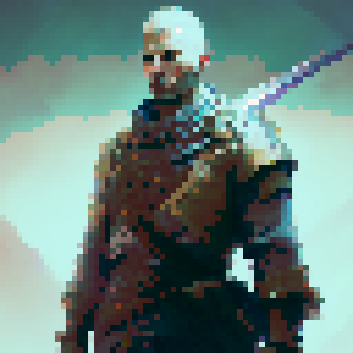 Bald, muscular barbarian with a stoic expression, no background, holding a two-handed sword and wearing a loincloth in a traditional fantasy RPG art style.