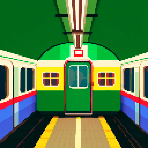 Subway metro train in tunnel, communicating via radio