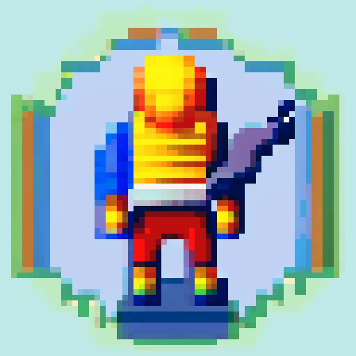 Space marine pixel character, laser rifle and futuristic helmet, galactic colors, full body, 64x64 pixel art size