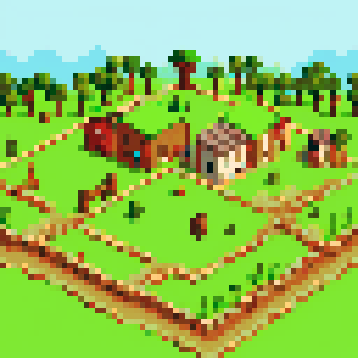 Post apocalyptic ancient roman farmland tileset