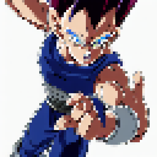 super saiyan vegeta gettting ready to power up.