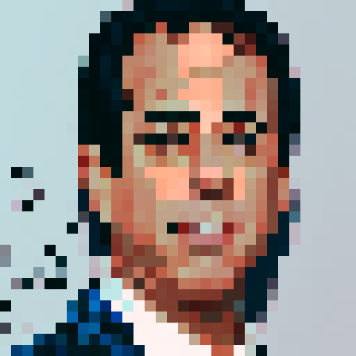 Jerry Seinfeld, iconic comedian, in a pixel art style, wearing his signature puffy shirt, with vibrant colors in sRGB