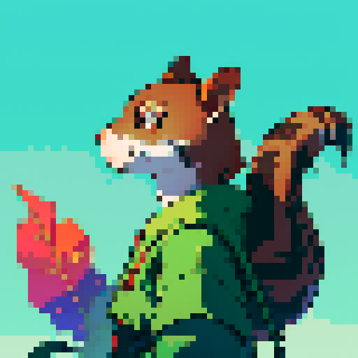 sideview of a squirrel, clear background