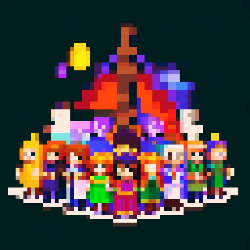 People of various races and genders standing together. One person holds a broomstick