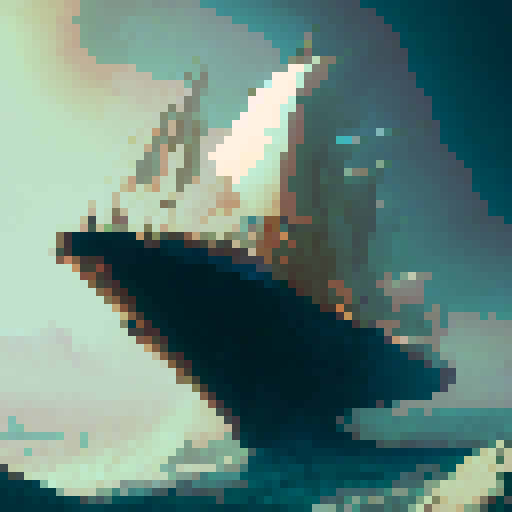 sailing ship from above