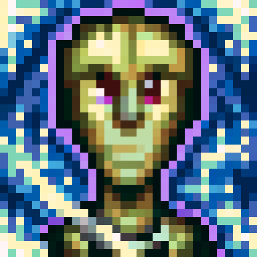 frankenstein monster sewn together from various characters such as a duc, a frog, and a goblin