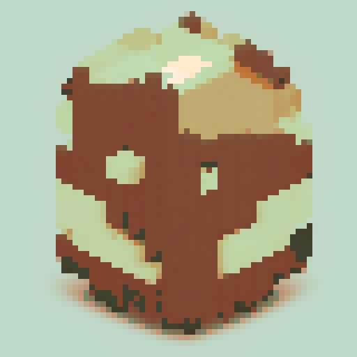 pixel style, brown, unbroken, coconut
