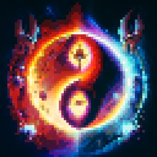 Create images with twinflames incorporated in the painting of yin and yang in middle and maybe gaia tree forming twinflames having their arms around yin and yang symbol?