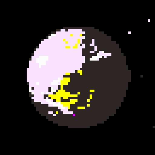 4 different color planets with stars
