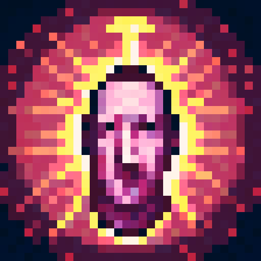 Marc Zuckerberg, reality-bending ads, game icon, 32x32 pixel art, sRGB, skill art, close up, portrait, tech-savvy genius, glitchy effects, neon colors, futuristic headset, digital manipulation, surreal background