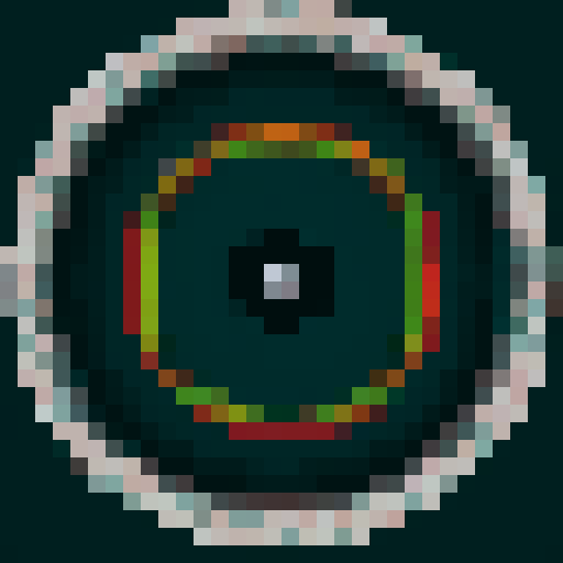 Pixel art of a film reel. Do not use more than 256 pixels. The film reel should be black with 4 colors on the front label.